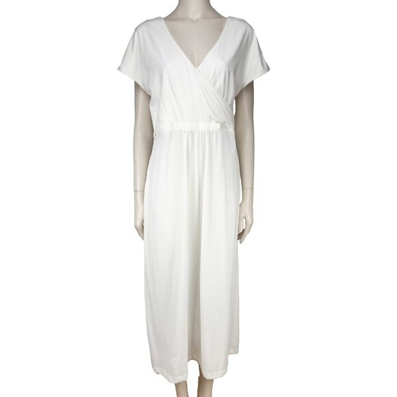 ADAY Minimalist Multiway Stretch Travel White Maxi Dress with Black Belt sz S - Picture 6 of 16